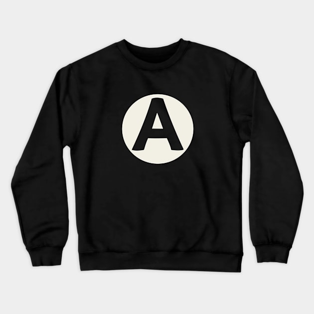 letter a black Crewneck Sweatshirt by persa